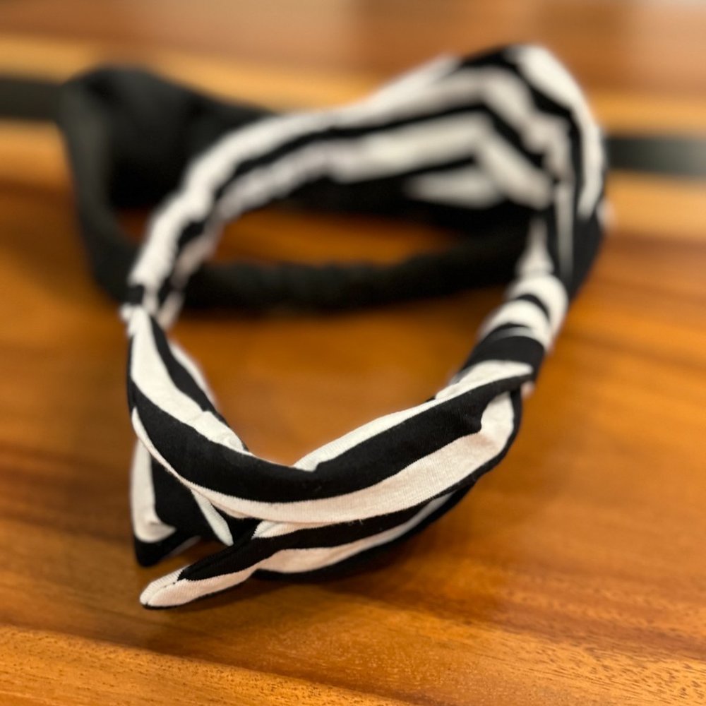 Lele Sadoughi Betty‎ Headbands Stretch Black And White Bow Set Of 2 Brand New! - Picture 10 of 14